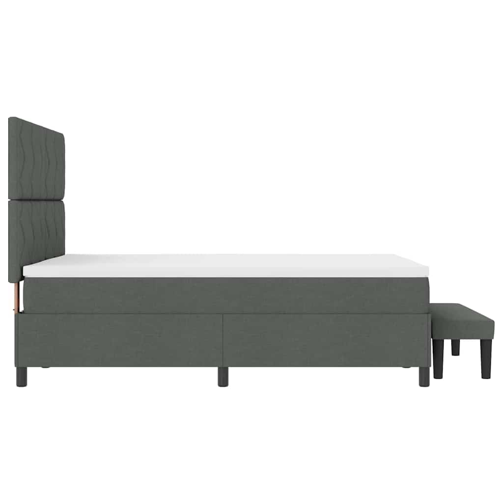 Krevet s opruga kutije Tamno siva 140 x 190 cm tkanina