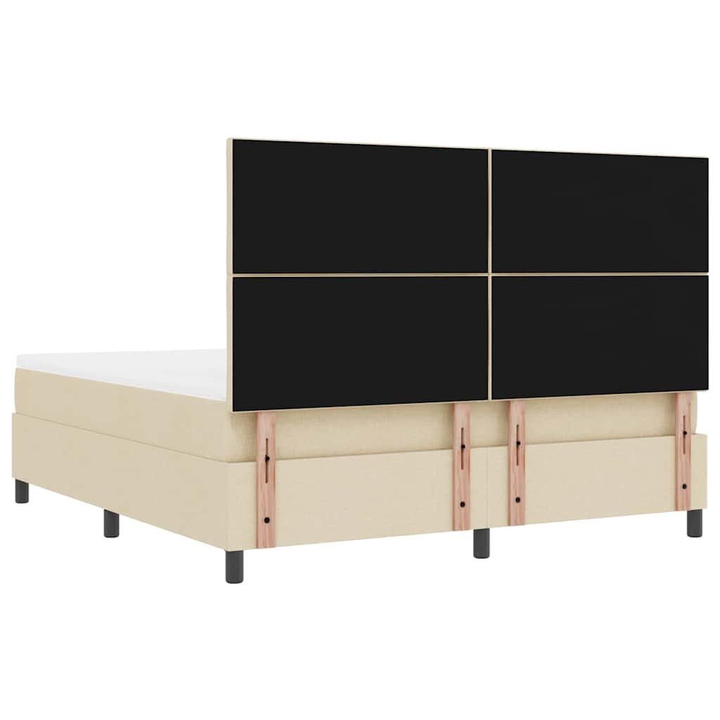Krevet s opruga kutije s uzglavljem Krema 180 x 200 cm tkanina