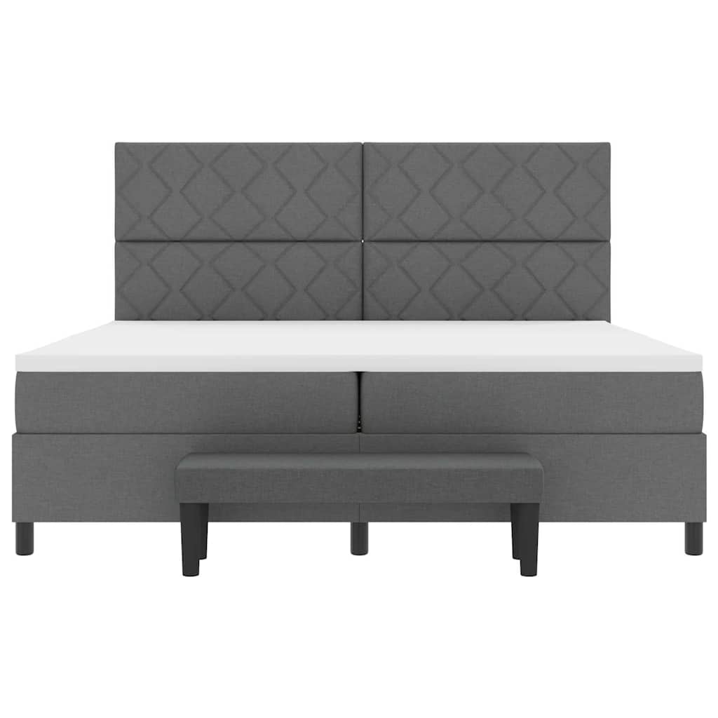 Krevet s opruga kutije Tamno siva 200 x 200 cm tkanina