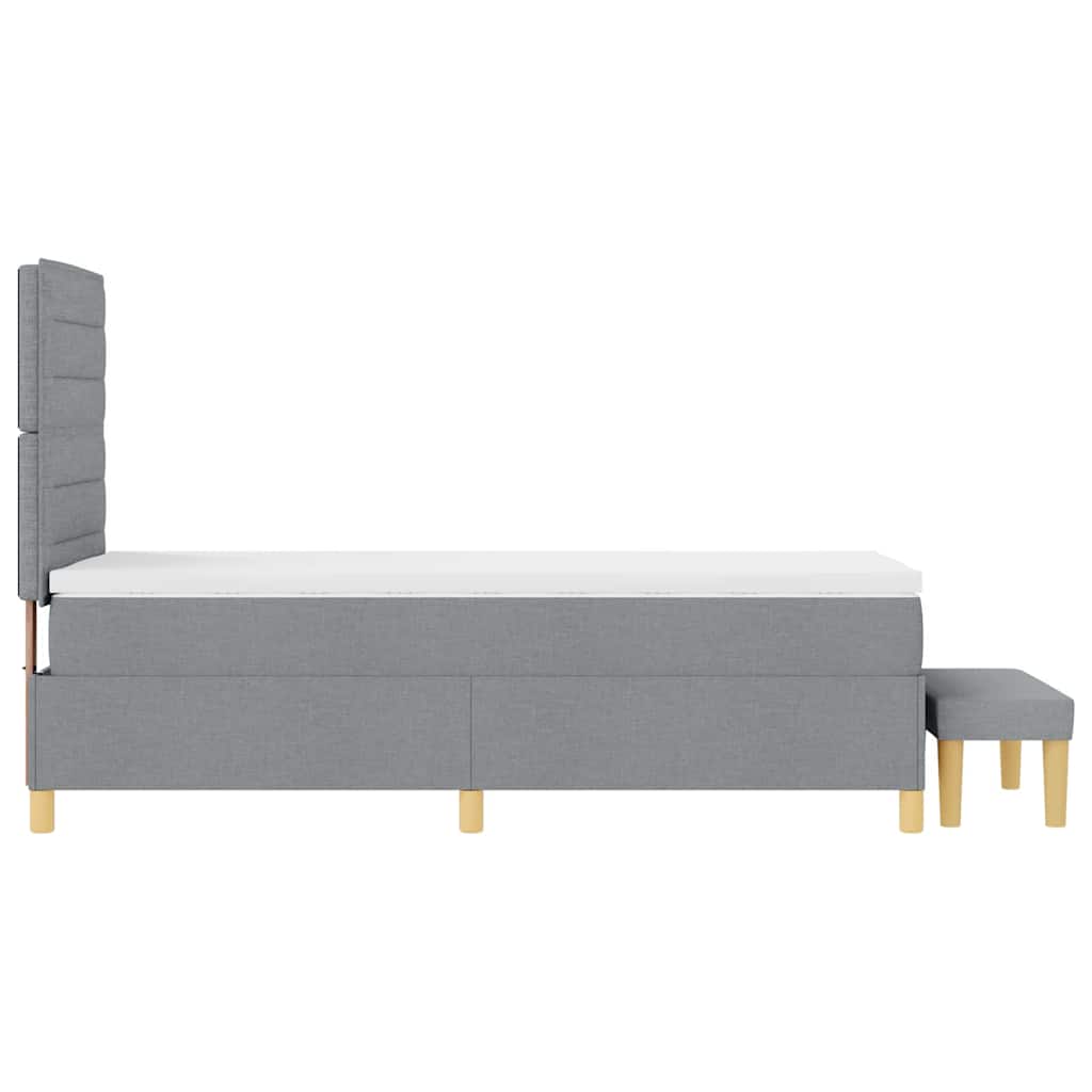 Krevet s opruga kutije Svjetlosiva 200 x 100 cm tkanina