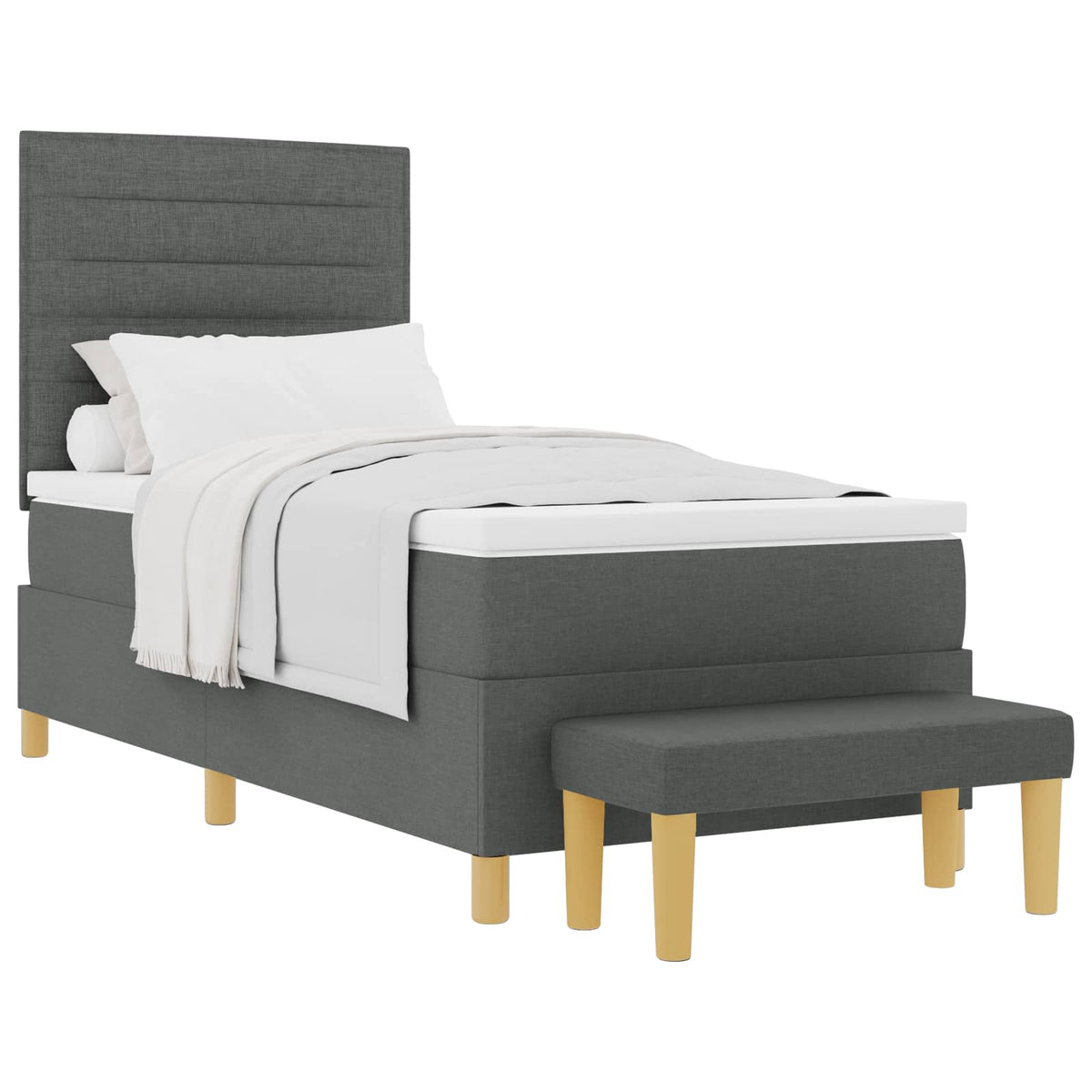 Krevet s opruga kutije Tamno siva 200 x 90 cm tkanina
