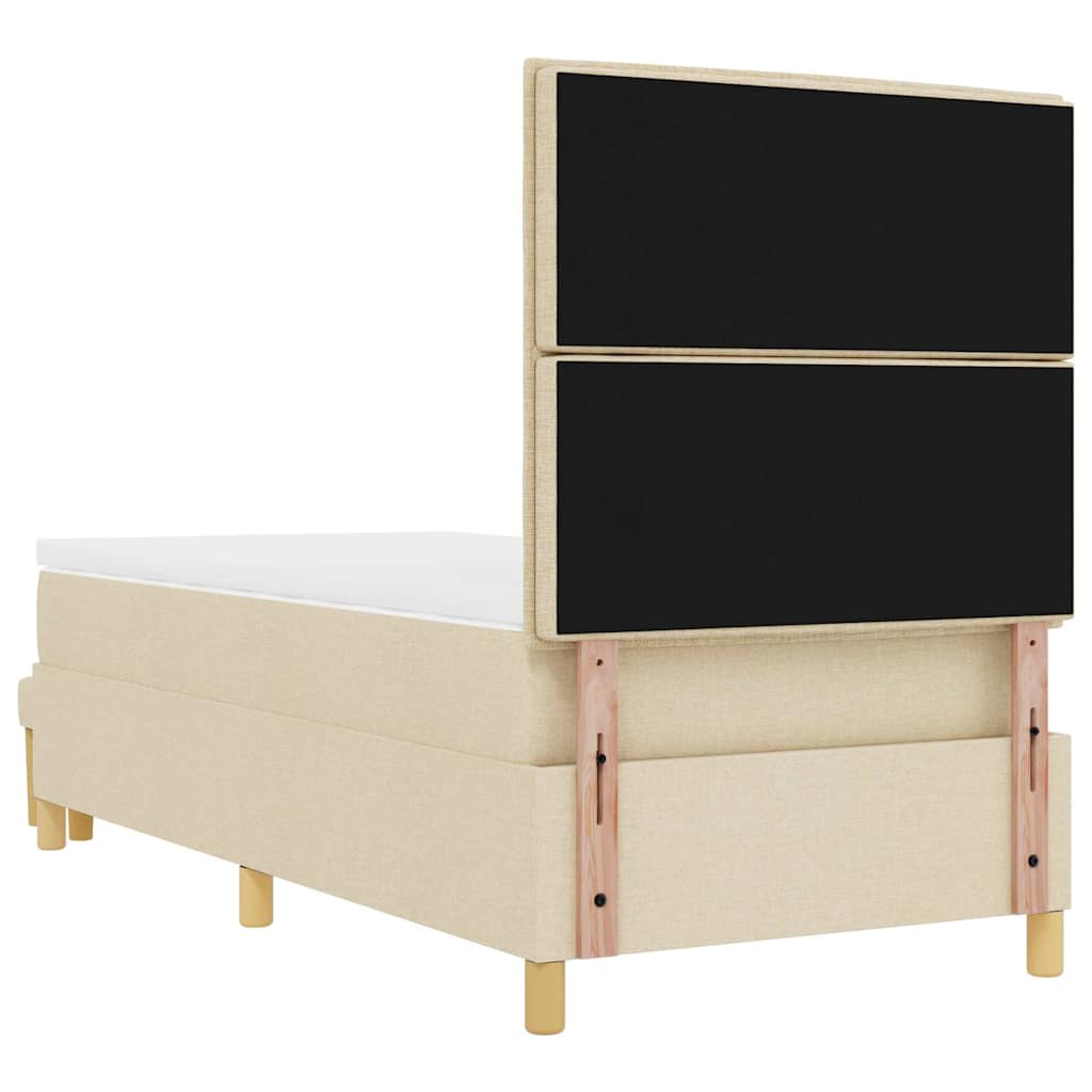 Krevet s opruga kutije s jastukom Krema 200 x 90 cm tkanina