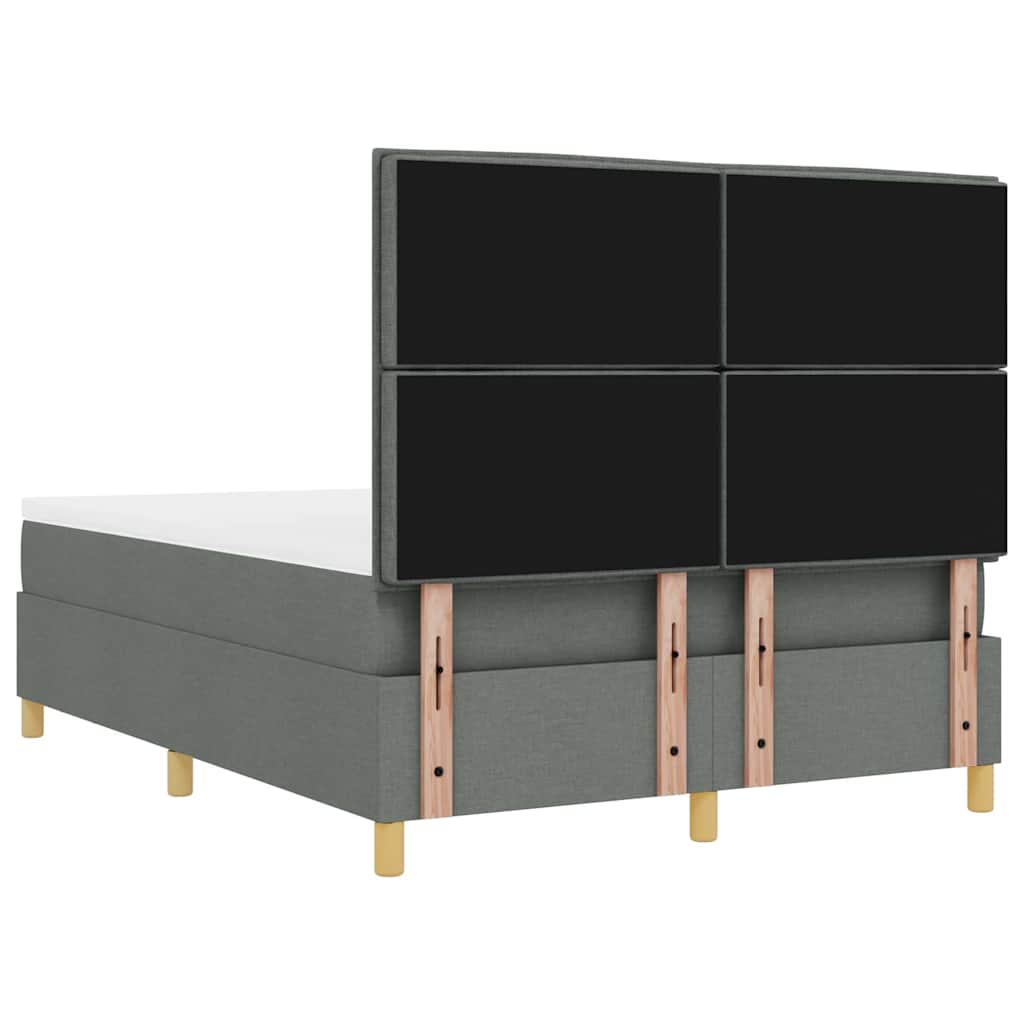 Krevet s opruga kutije Tamno siva 200 x 140 cm tkanina