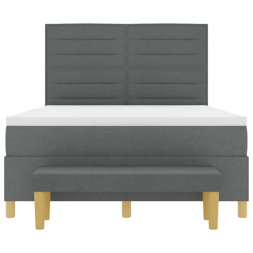 Krevet s opruga kutije Tamno siva 200 x 140 cm tkanina