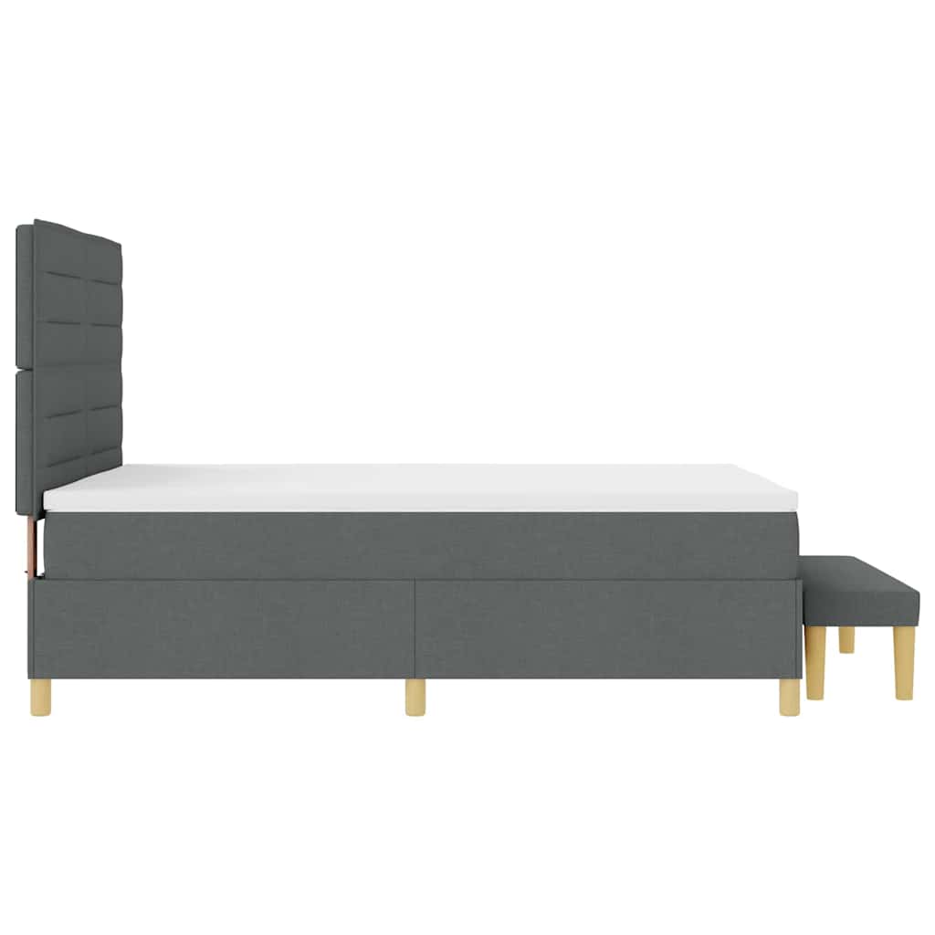 Krevet s opruga kutije Tamno siva 200 x 140 cm tkanina