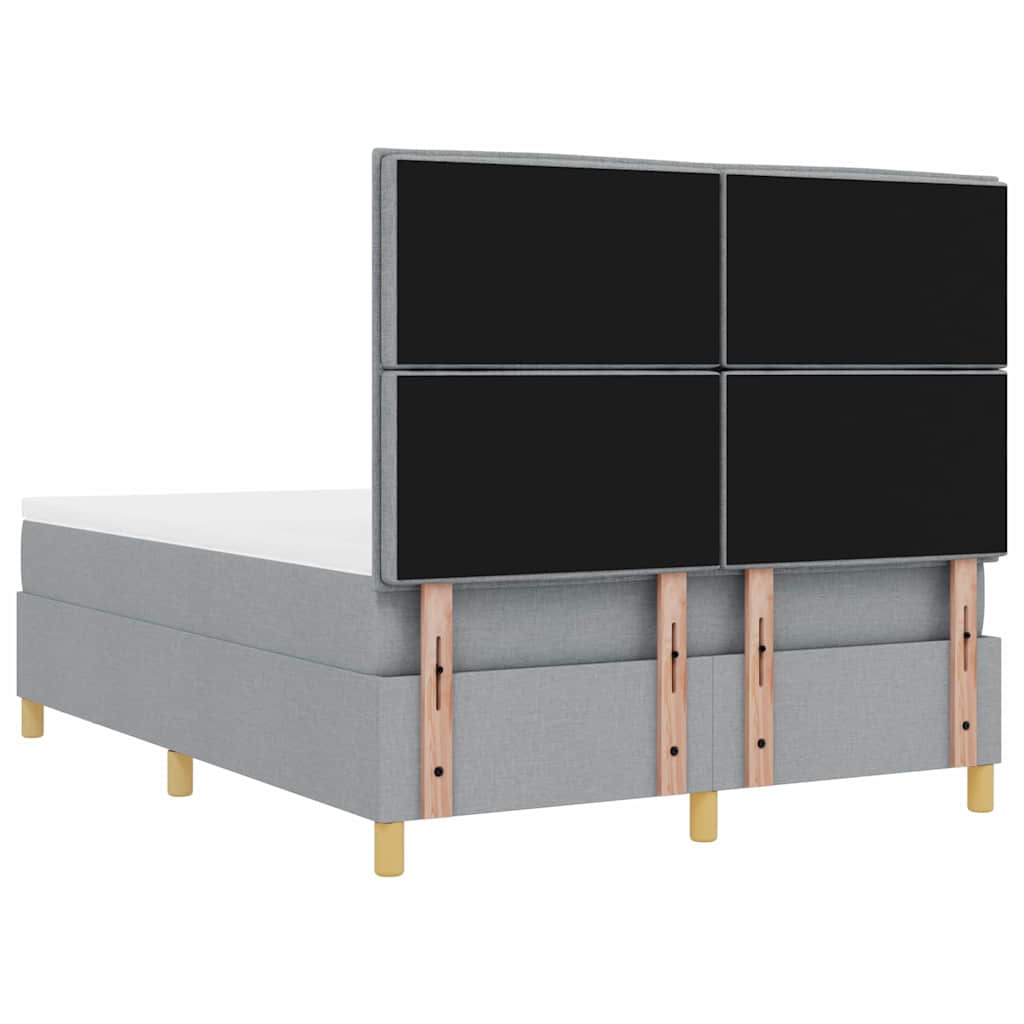 Krevet s opruga kutije Svijetlo siva 200 x 160 cm tkanina