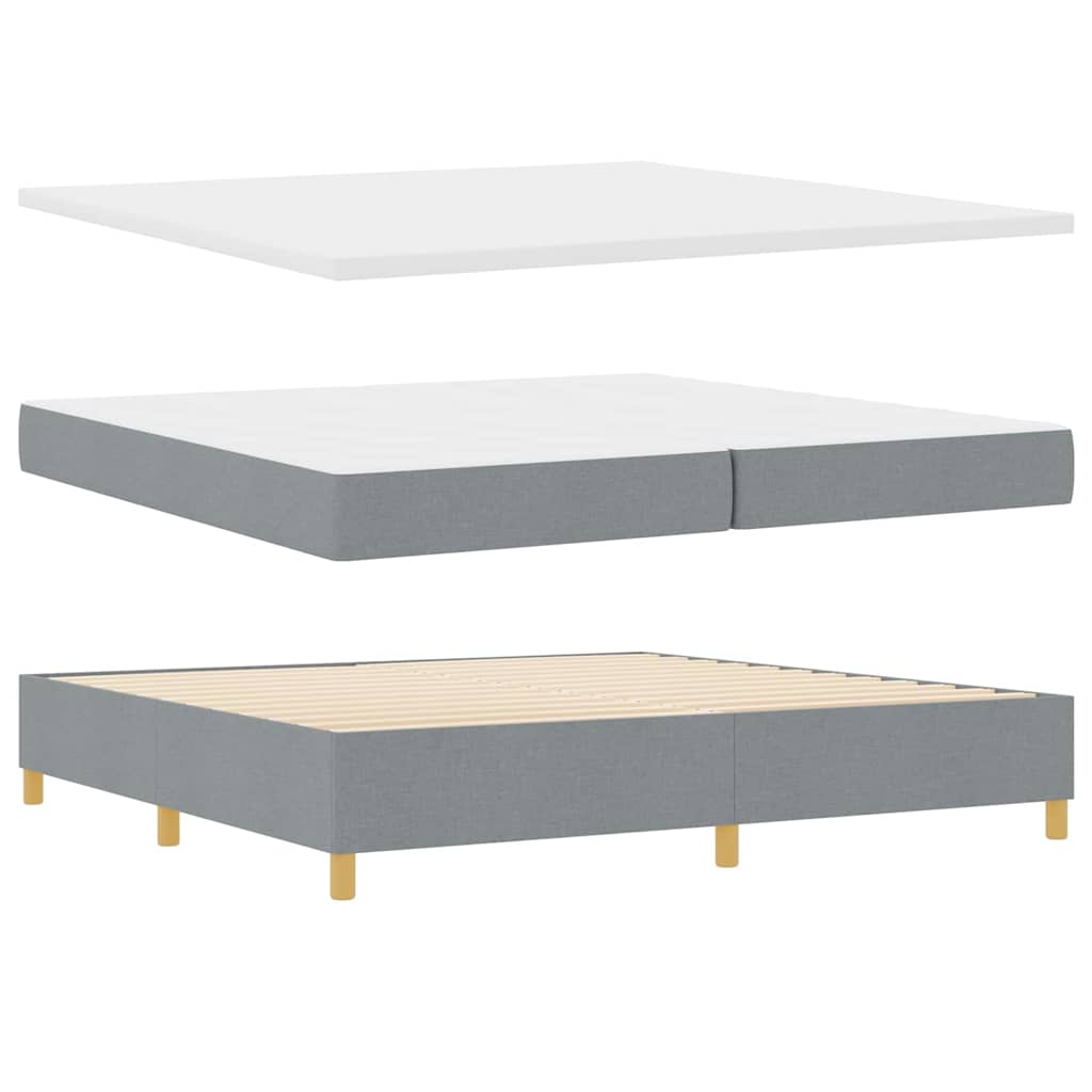 Krevet s opruga kutije Svjetlosiva 200 x 200 cm tkanina