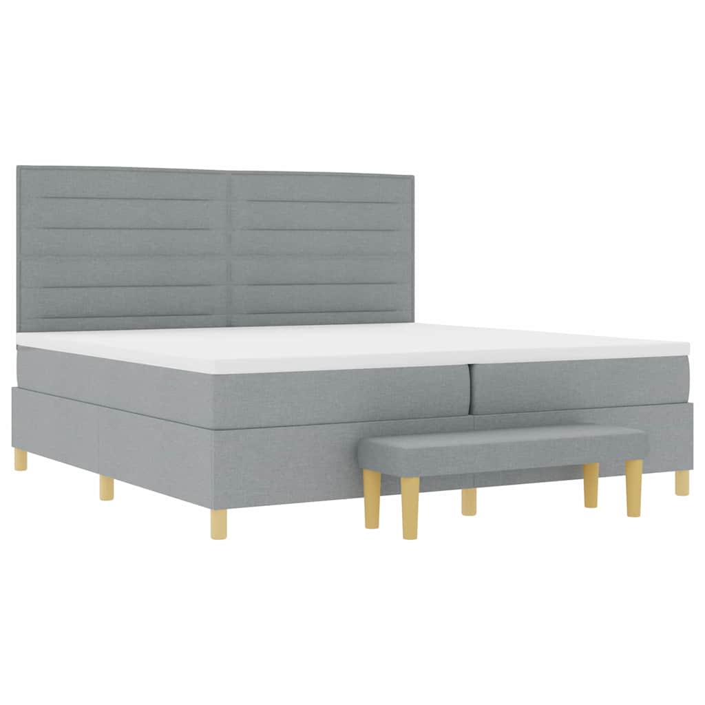 Krevet s opruga kutije Svjetlosiva 200 x 200 cm tkanina