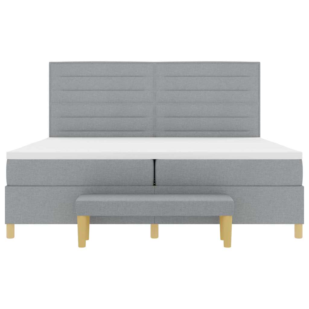 Krevet s opruga kutije Svjetlosiva 200 x 200 cm tkanina