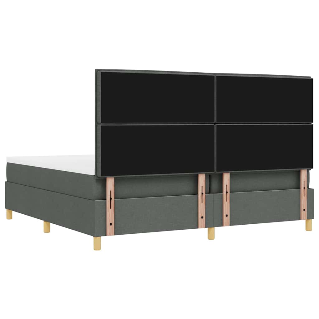 Krevet s opruga kutije Tamno siva 200 x 200 cm tkanina
