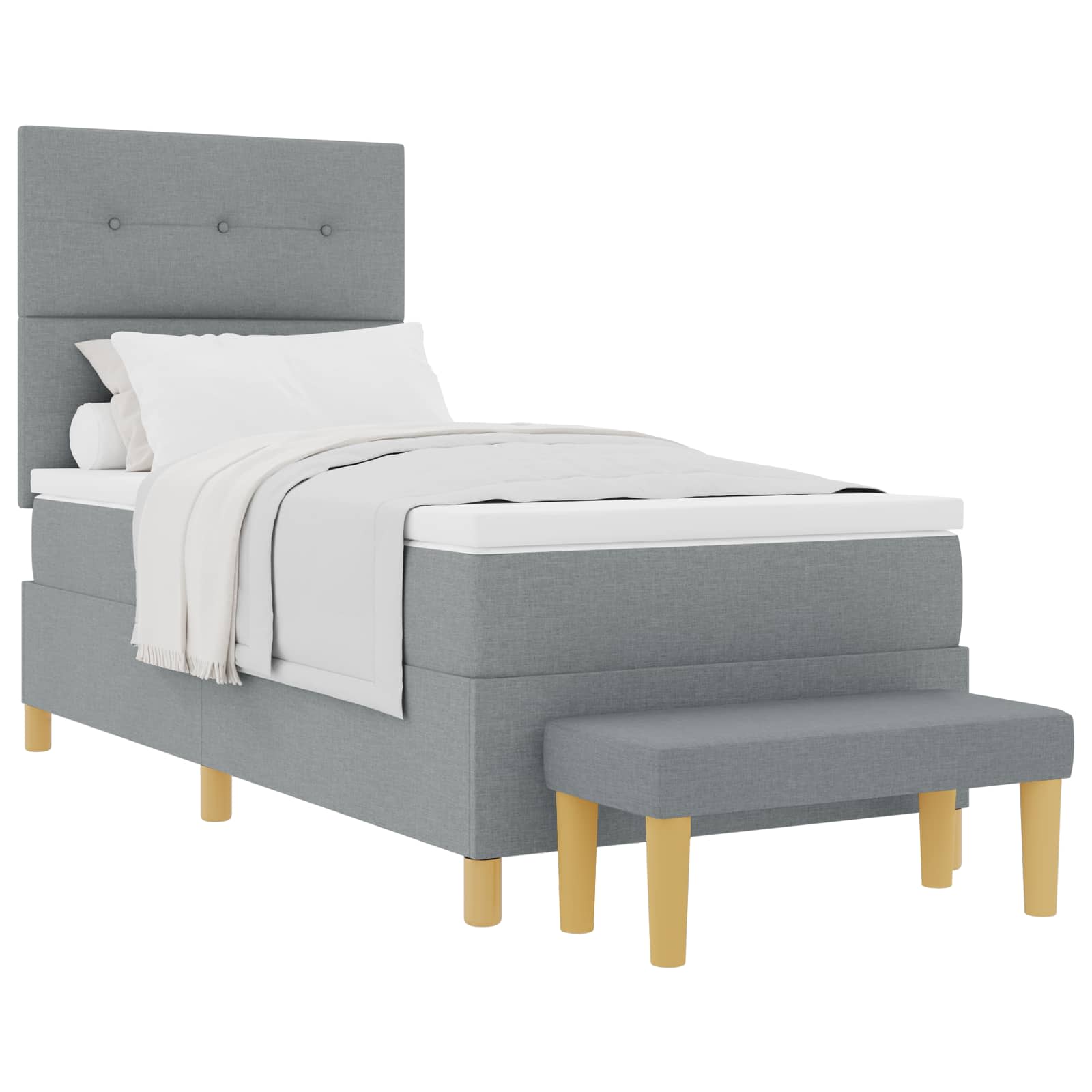Krevet s opruga kutije Svjetlosiva 200 x 80 cm tkanina