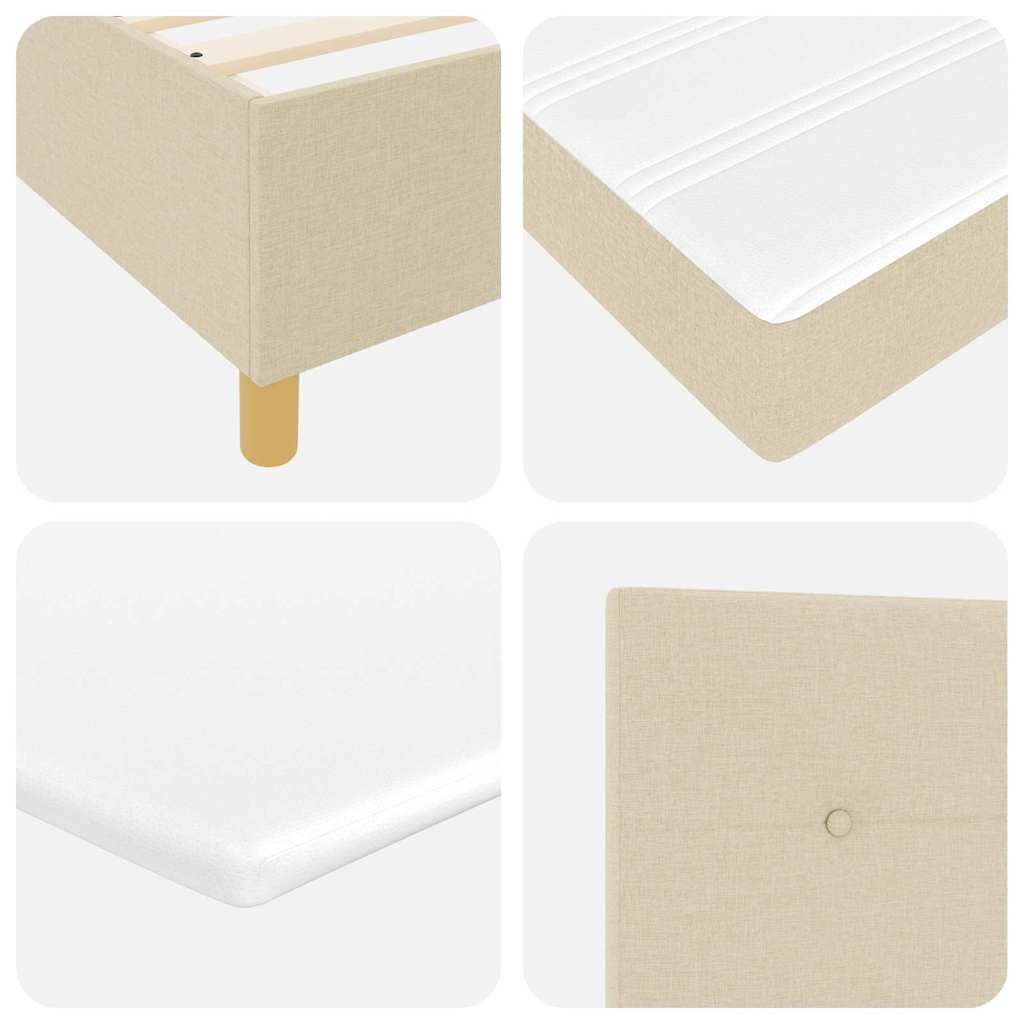 Krevet s opruga kutije s uzglavljem Krema 190 x 120 cm tkanina