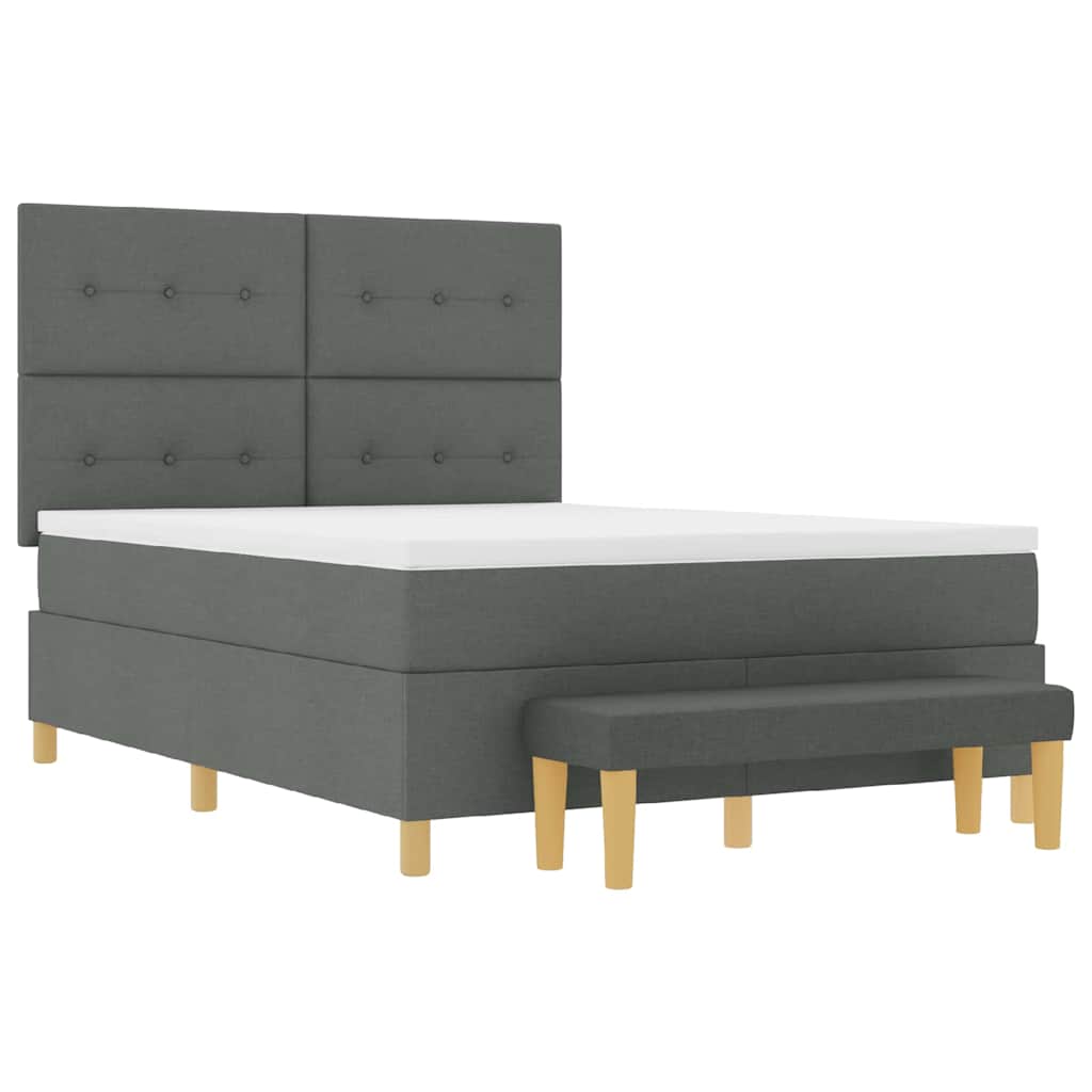 Krevet s opruga kutije Tamno siva 200 x 140 cm tkanina