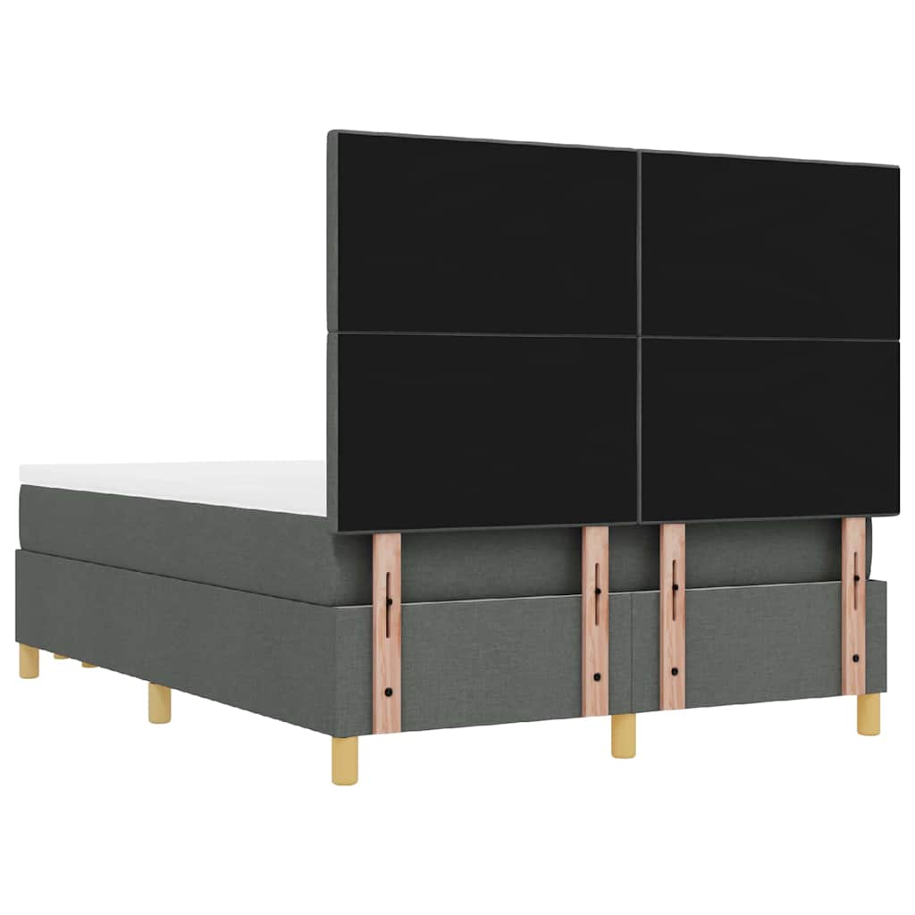 Krevet s opruga kutije Tamno siva 200 x 140 cm tkanina