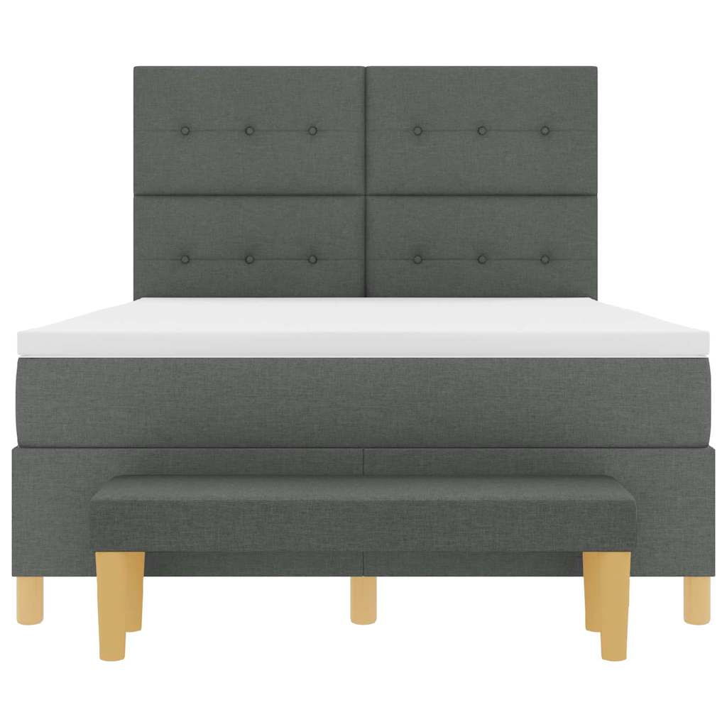 Krevet s opruga kutije Tamno siva 200 x 140 cm tkanina
