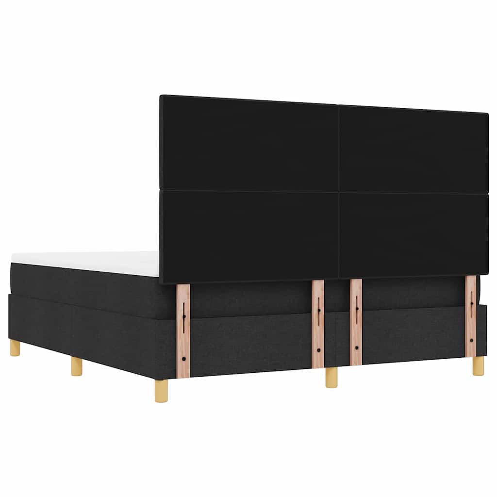 Krevet s opruga kutije s uzglavljem Crna 200 x 180 cm tkanina