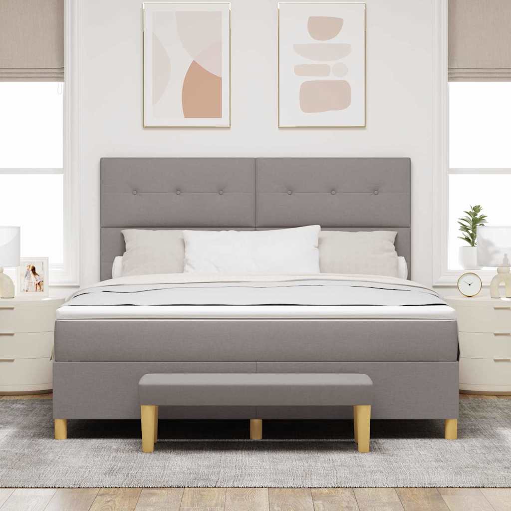 Krevet s opruga kutije Sivo-smeđa 200 x 180 cm tkanina
