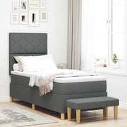 Krevet s opruga kutije Tamno siva 200 x 80 cm tkanina