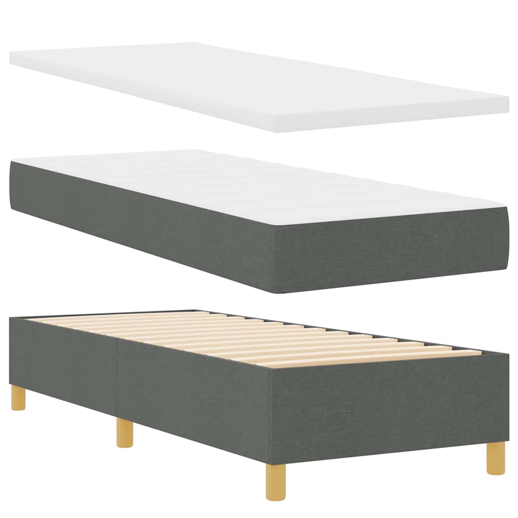 Krevet s opruga kutije Tamno siva 200 x 80 cm tkanina