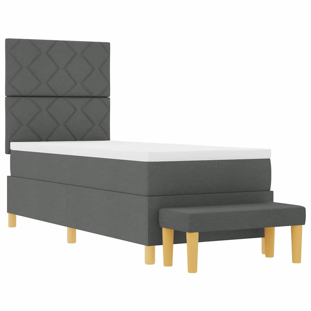 Krevet s opruga kutije Tamno siva 200 x 80 cm tkanina