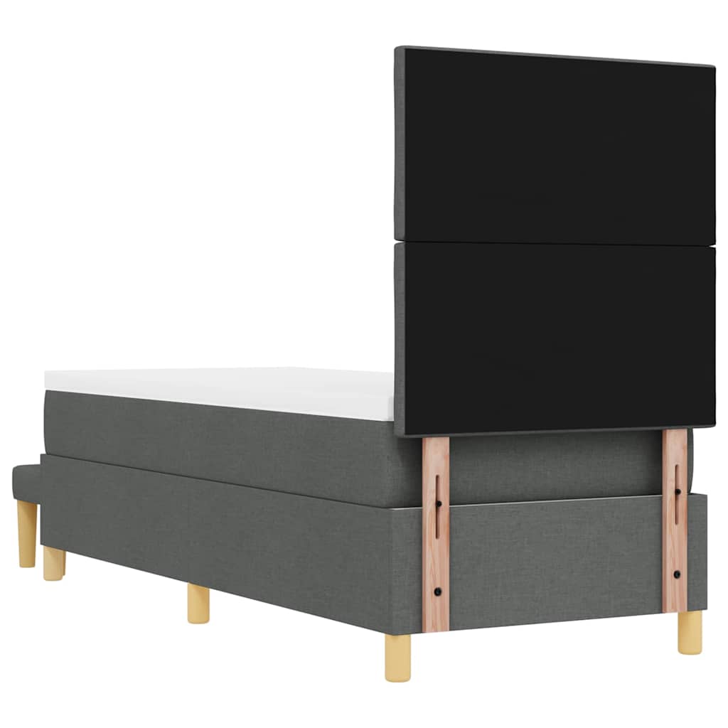 Krevet s opruga kutije Tamno siva 200 x 80 cm tkanina