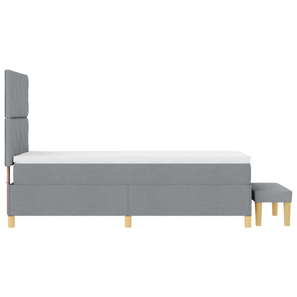 Krevet s opruga kutije Svjetlosiva 200 x 100 cm tkanina