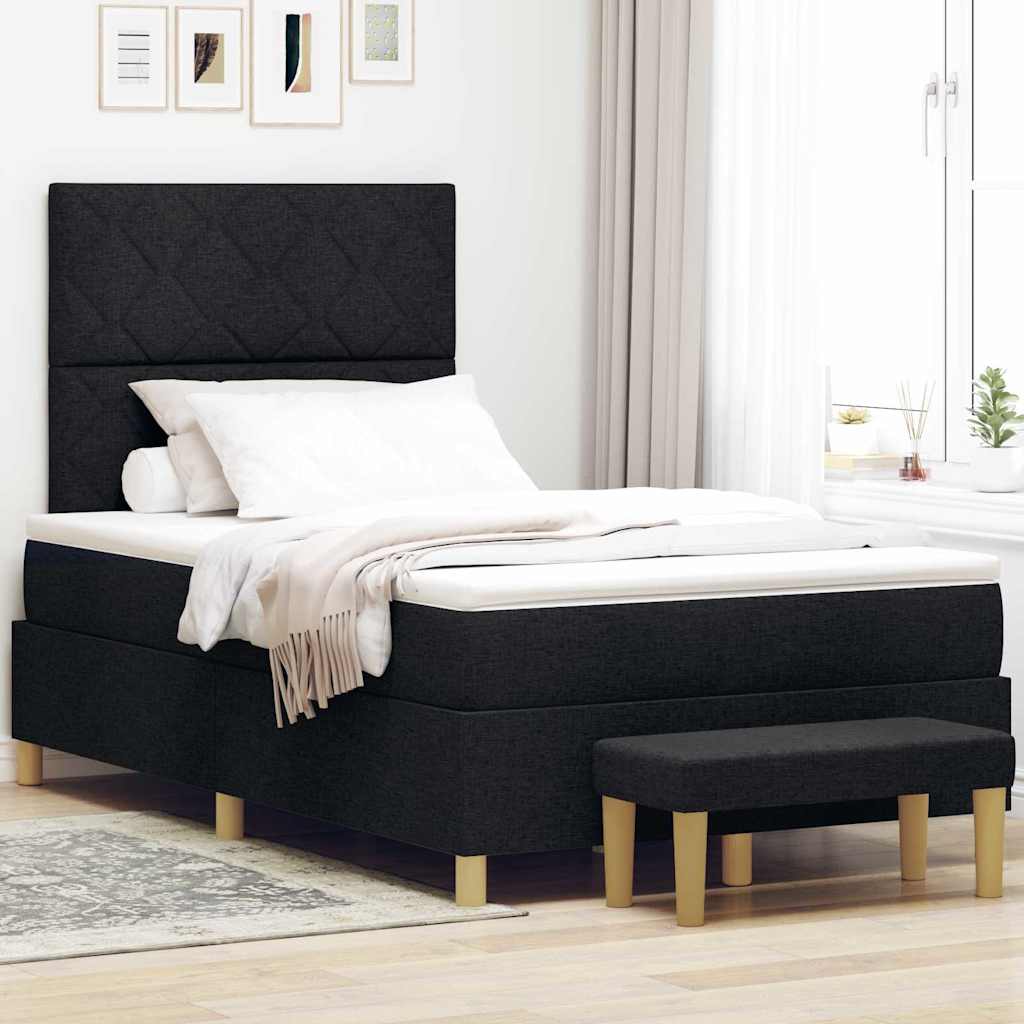 Krevet s opruga kutije s jastukom Crna 200 x 120 cm tkanina