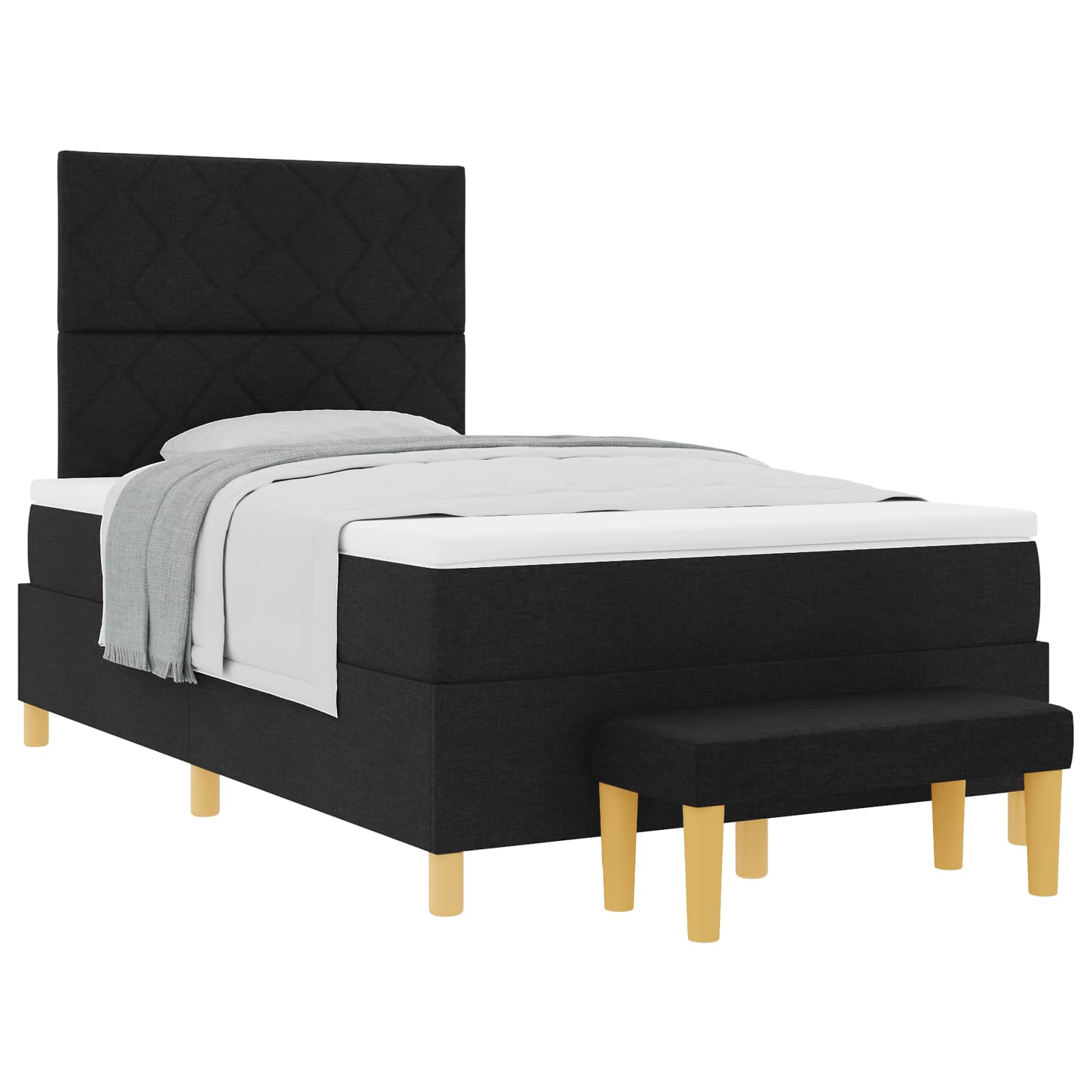 Krevet s opruga kutije s jastukom Crna 200 x 120 cm tkanina