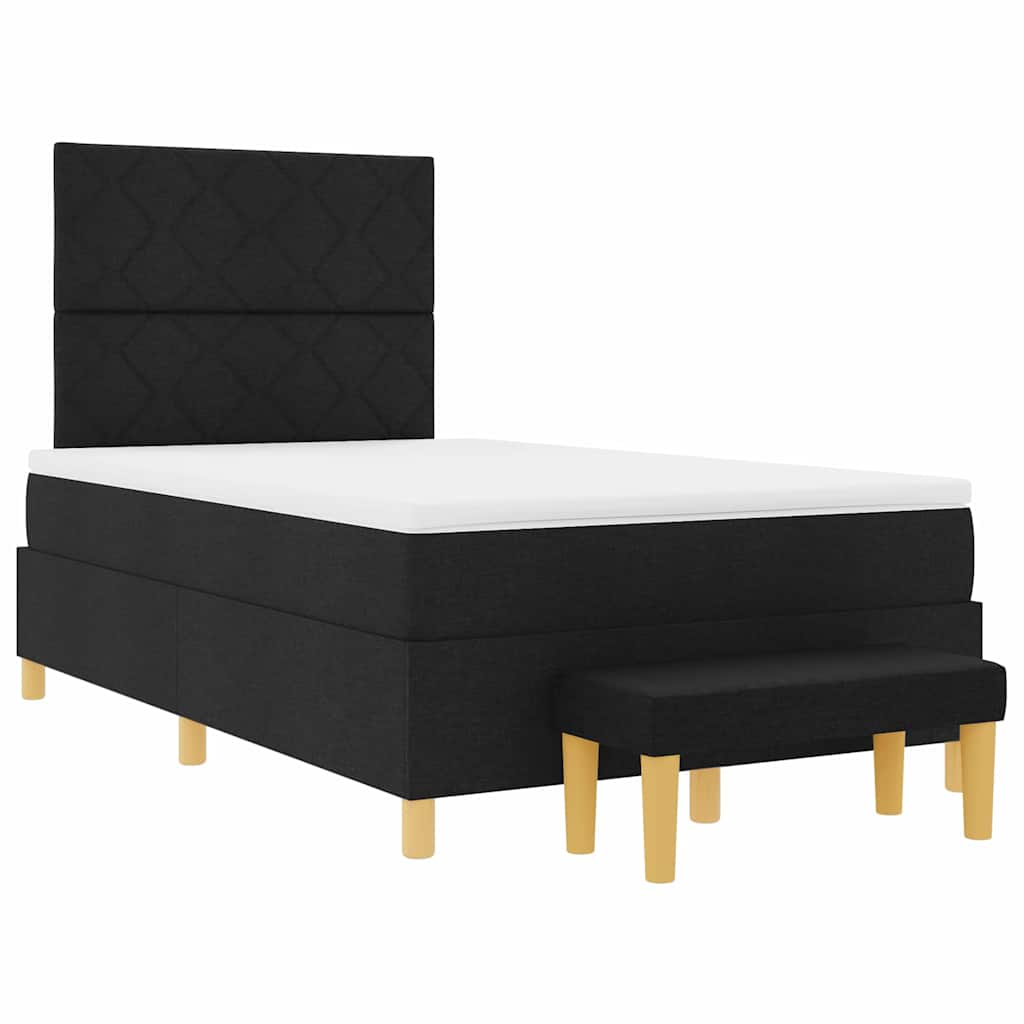 Krevet s opruga kutije s jastukom Crna 200 x 120 cm tkanina