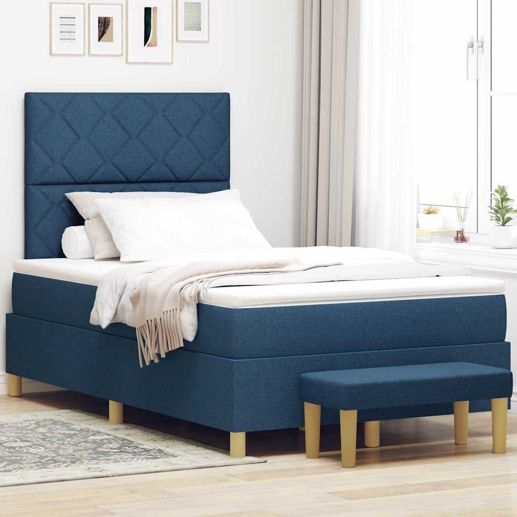 Krevet s opruga kutije s jastukom Plava 200 x 120 cm tkanina