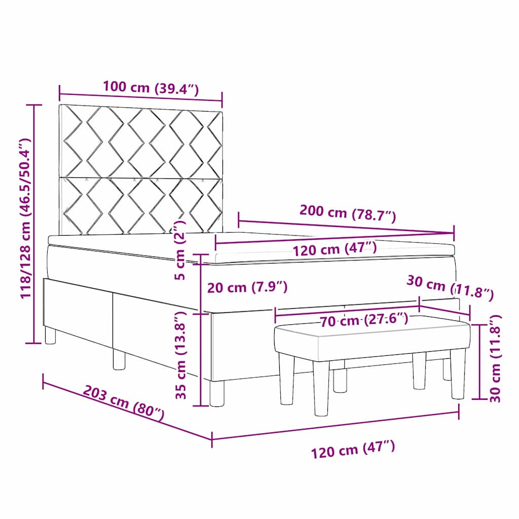 Krevet s opruga kutije s jastukom Plava 200 x 120 cm tkanina