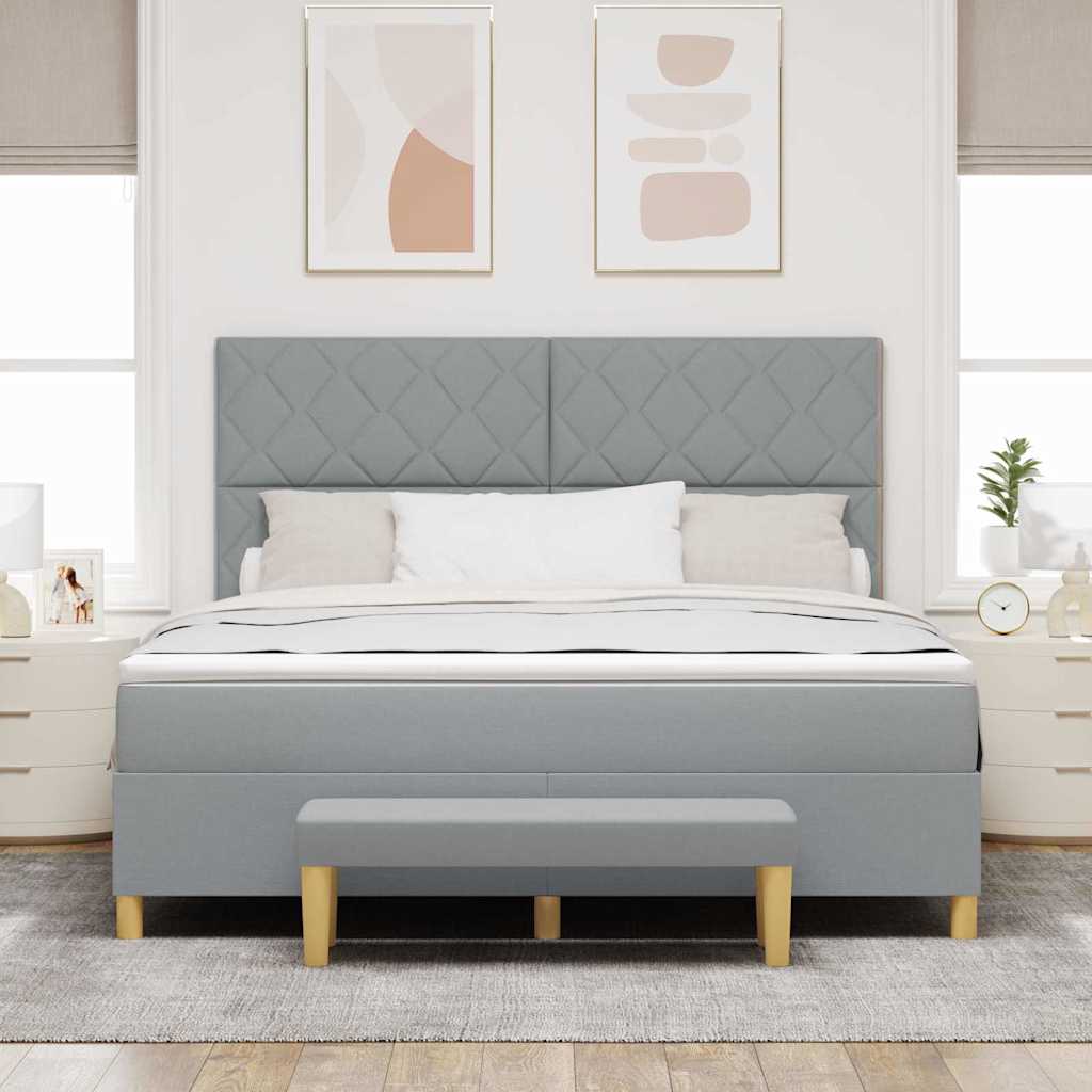 Krevet s opruga kutije Svjetlosiva 200 x 180 cm tkanina