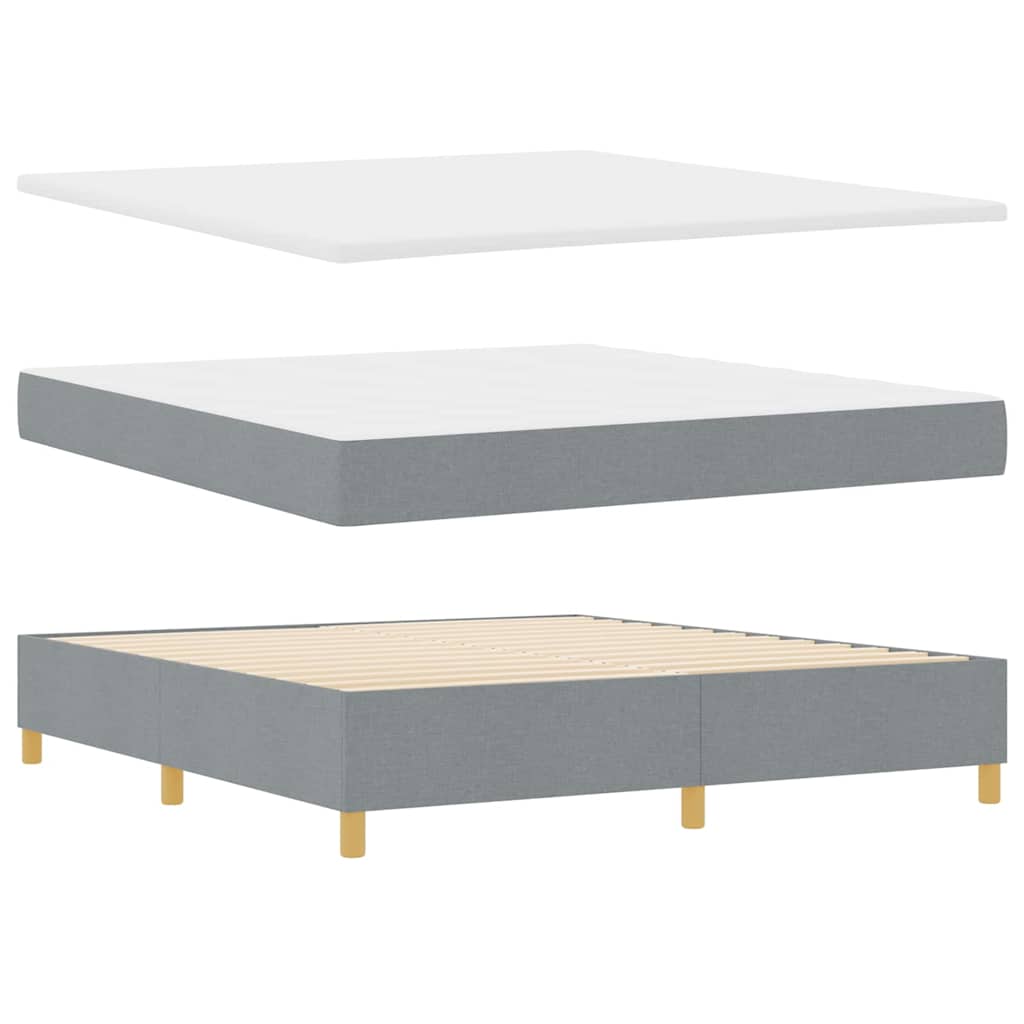 Krevet s opruga kutije Svjetlosiva 200 x 180 cm tkanina
