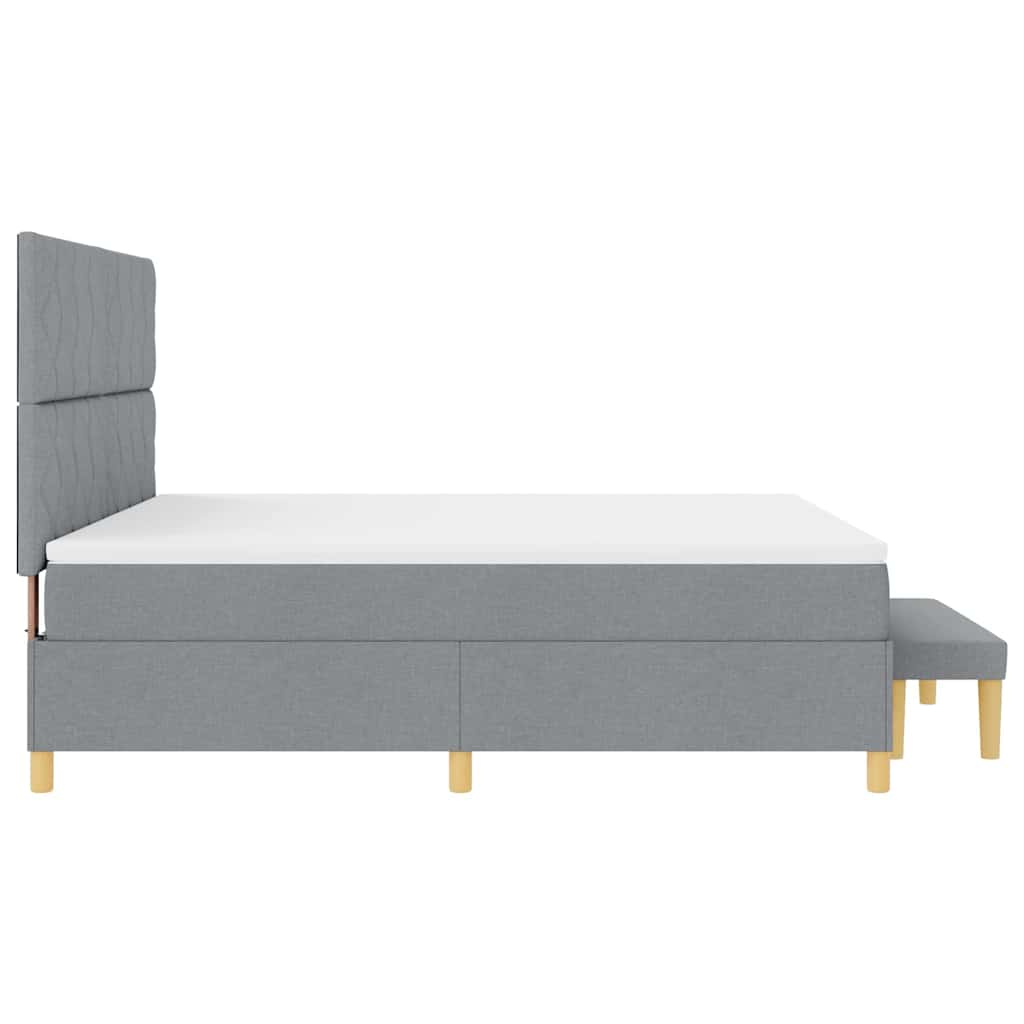 Krevet s opruga kutije Svjetlosiva 200 x 180 cm tkanina