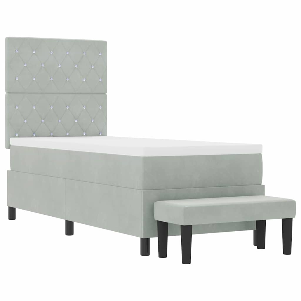 Krevet s opruga kutije Svjetlosiva 200 x 80 cm Baršun