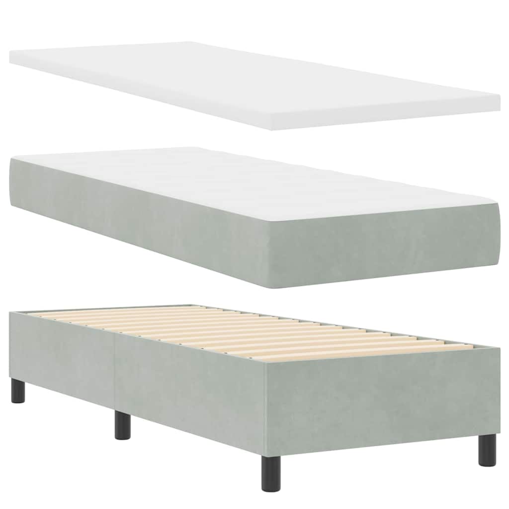 Krevet s opruga kutije Svjetlosiva 200 x 80 cm Baršun