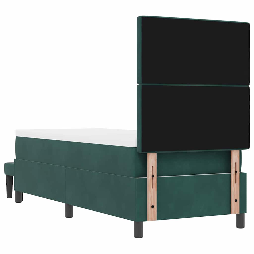 Krevet s opruga kutije Tamnozelena 200 x 80 cm Baršun