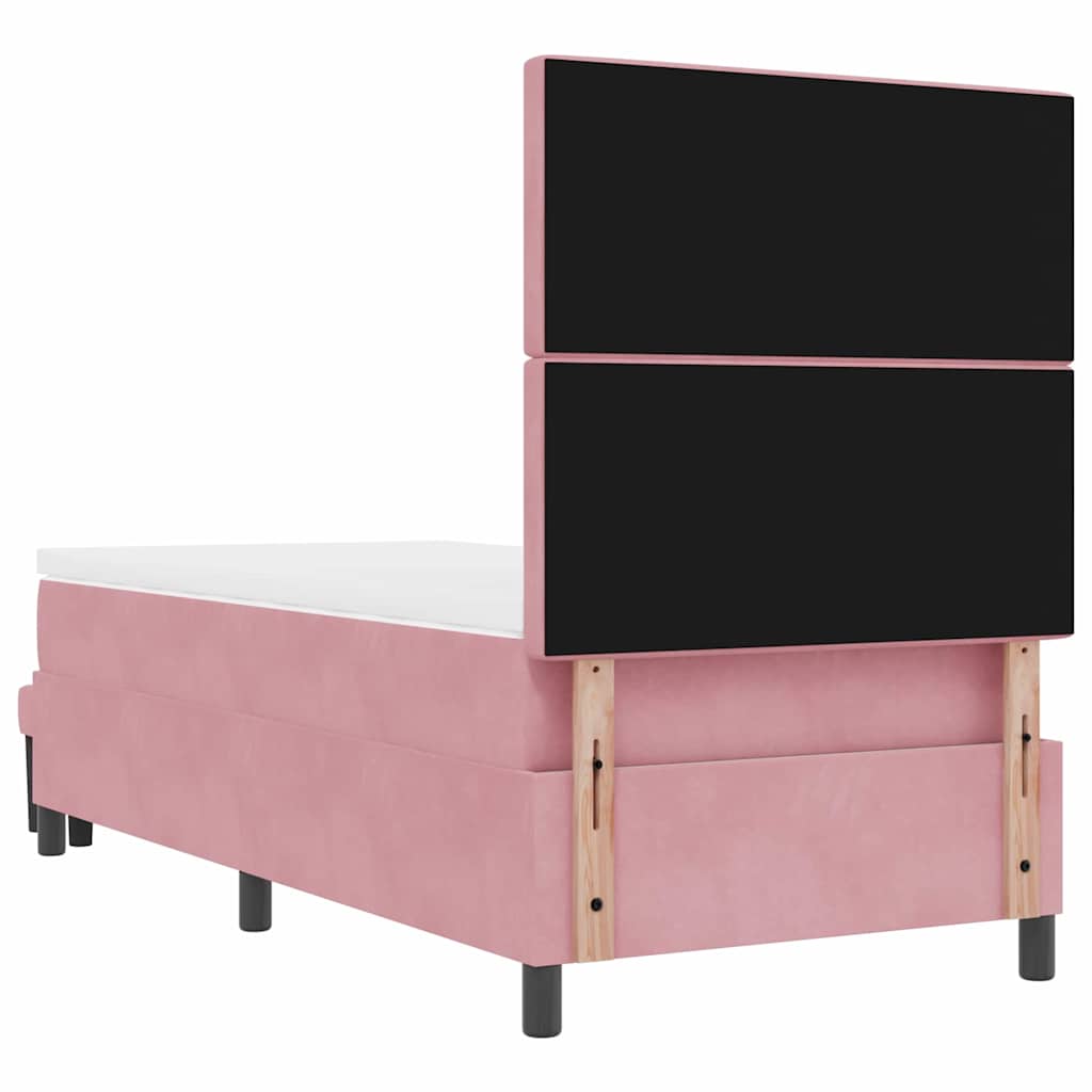 Krevet s opruga kutije Ružičasta 200 x 90 cm Baršun