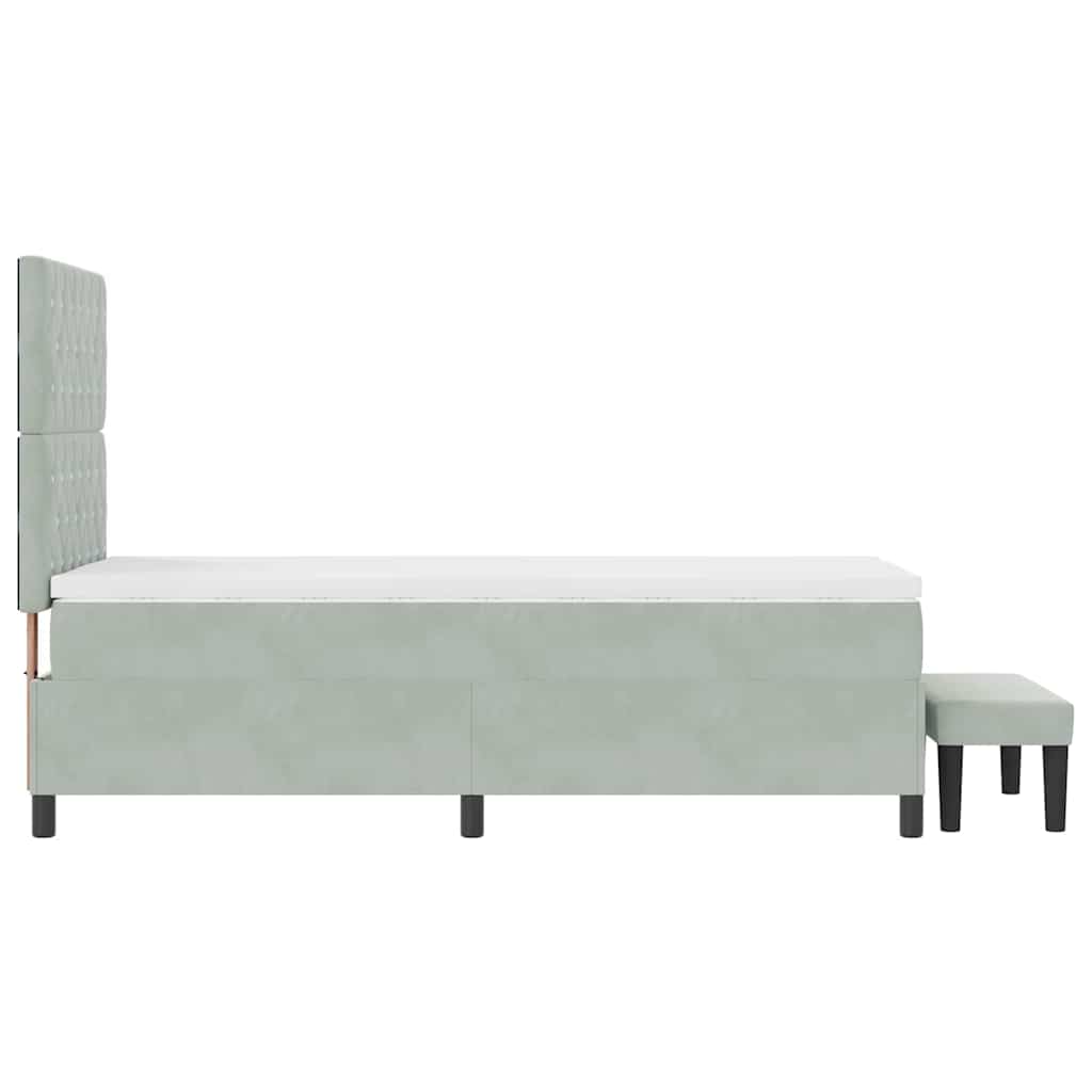 Krevet s opruga kutije Svjetlosiva 200 x 100 cm Baršun