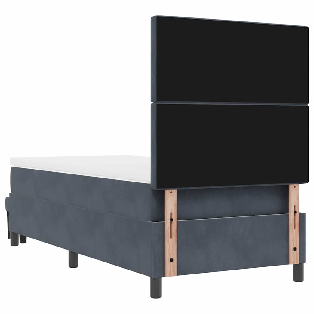 Krevet s opruga kutije Tamno siva 200 x 100 cm Baršun