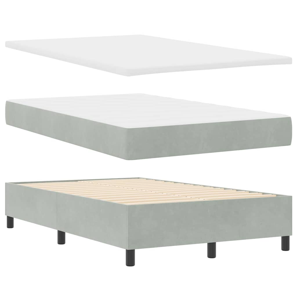 Krevet s opruga kutije Svjetlosiva 200 x 120 cm Baršun