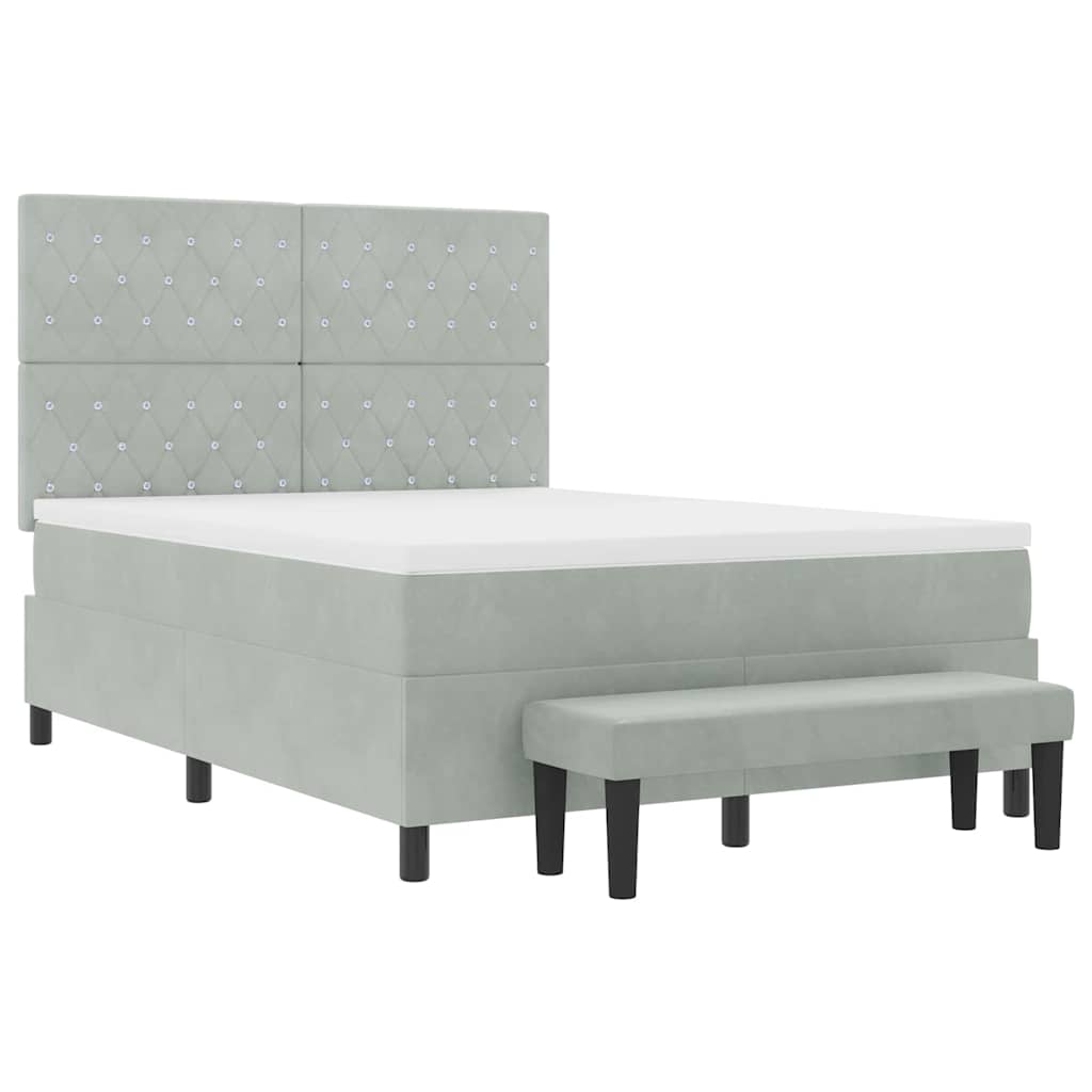 Krevet s opruga kutije Svjetlosiva 200 x 140 cm Baršun