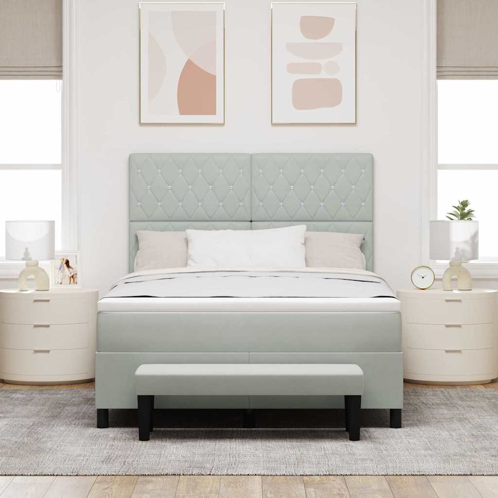Krevet s opruga kutije Svjetlosiva 200 x 160 cm Baršun