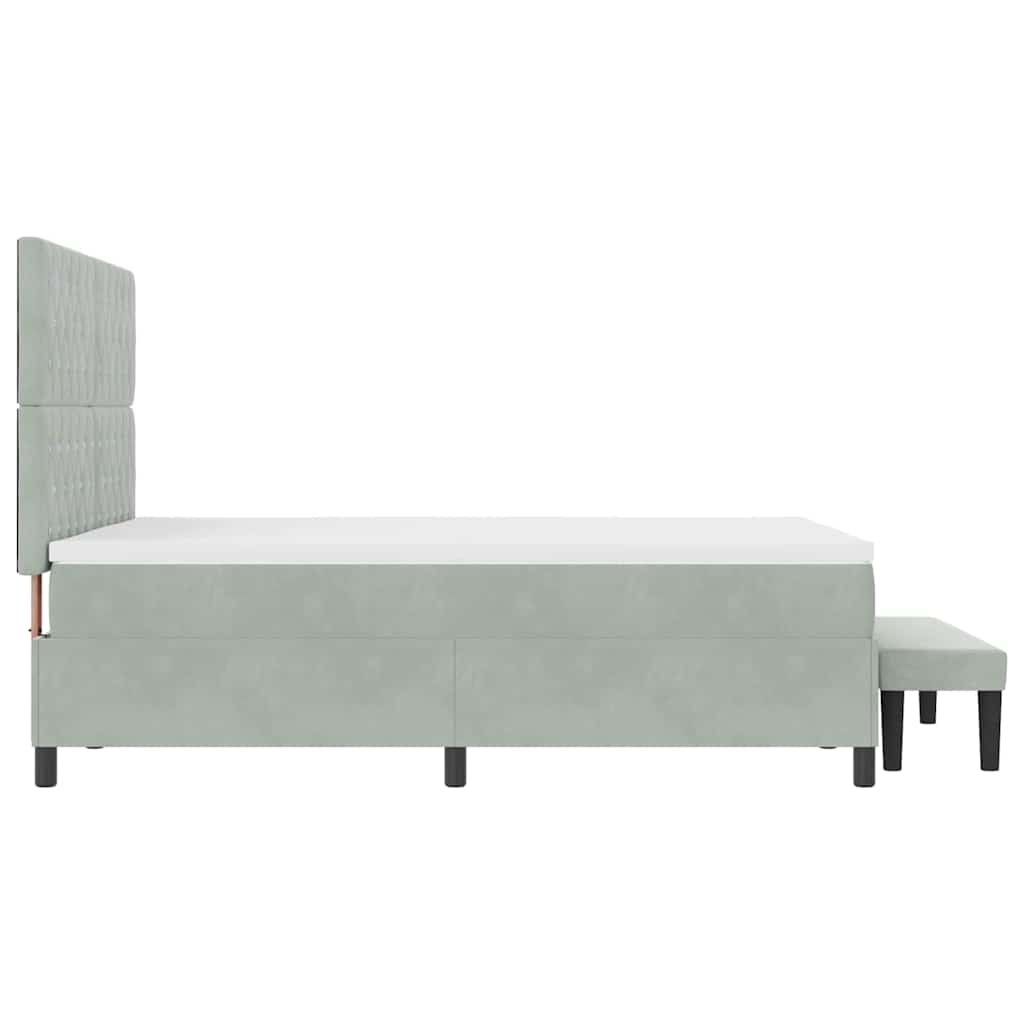 Krevet s opruga kutije Svjetlosiva 200 x 160 cm Baršun