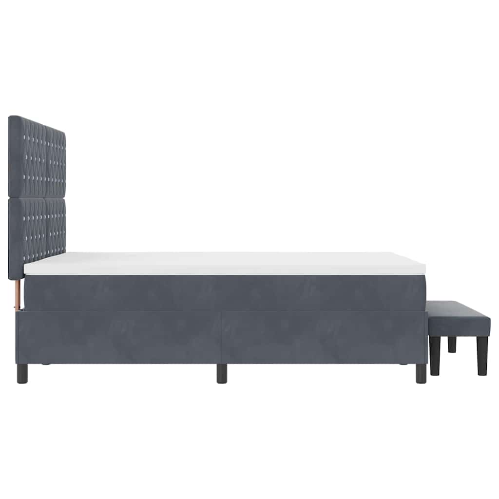 Krevet s opruga kutije Tamno siva 200 x 160 cm Baršun