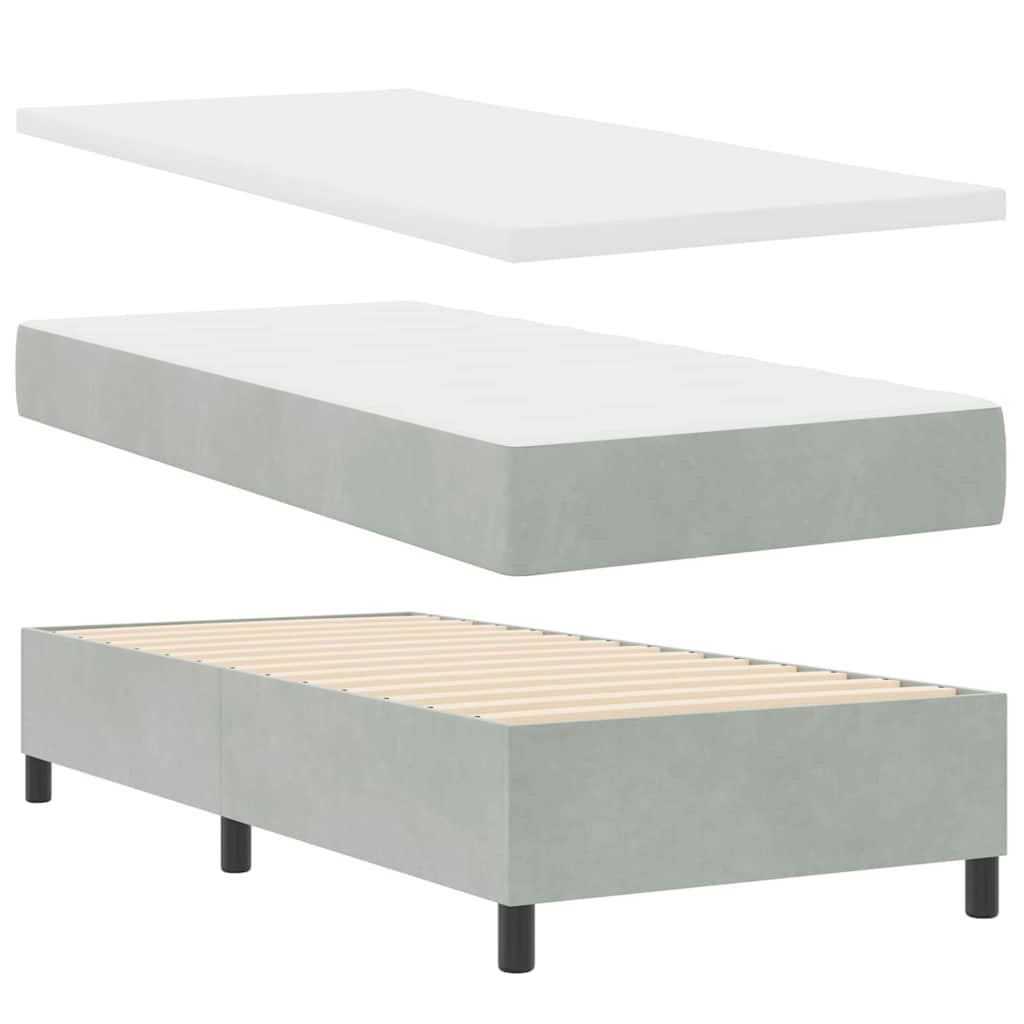 Krevet s opruga kutije Svjetlosiva 200 x 80 cm Baršun