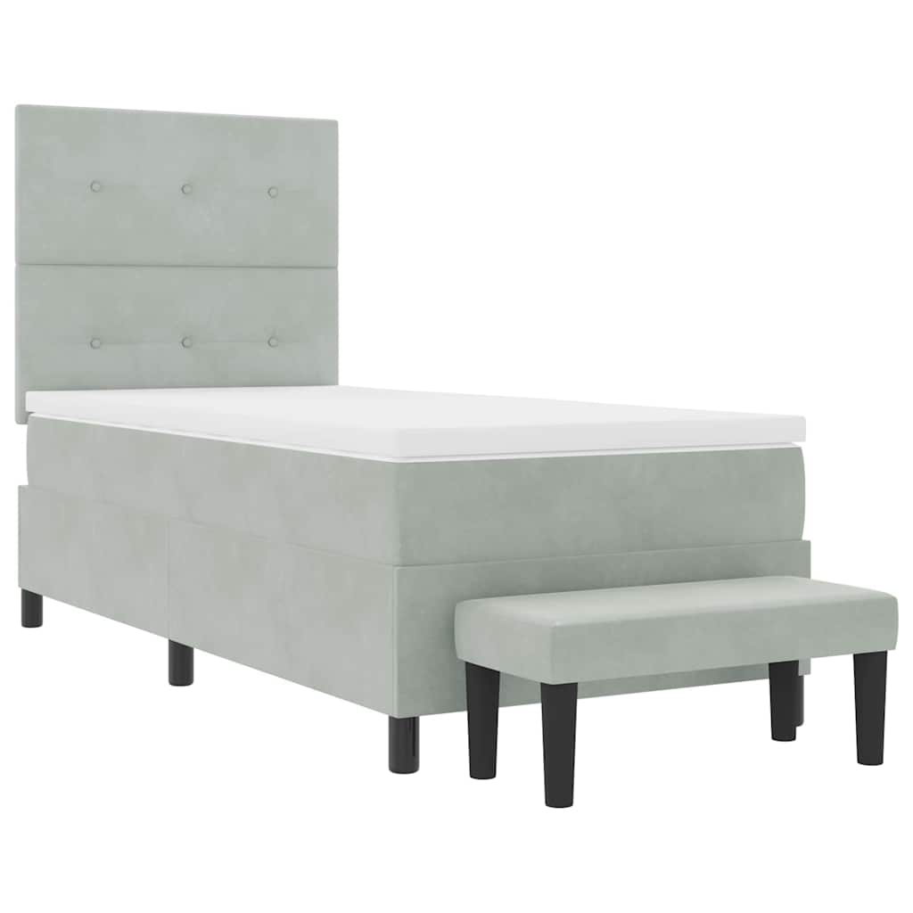 Krevet s opruga kutije Svjetlosiva 200 x 80 cm Baršun