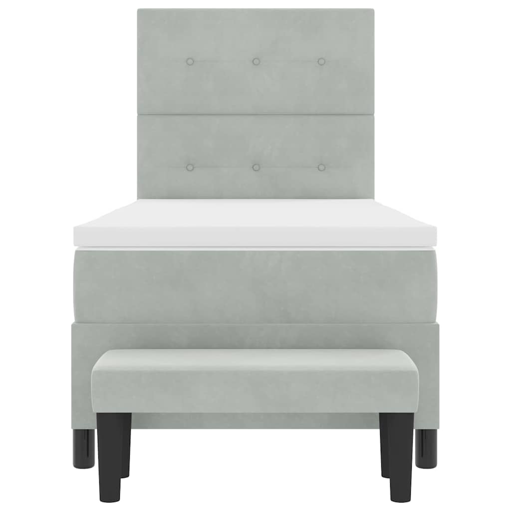Krevet s opruga kutije Svjetlosiva 200 x 80 cm Baršun