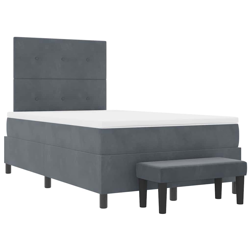 Krevet s opruga kutije Tamno siva 200 x 120 cm Baršun