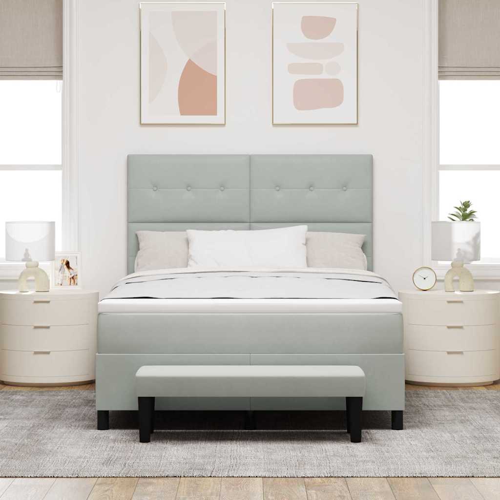 Krevet s opruga kutije Svjetlosiva 200 x 160 cm Baršun